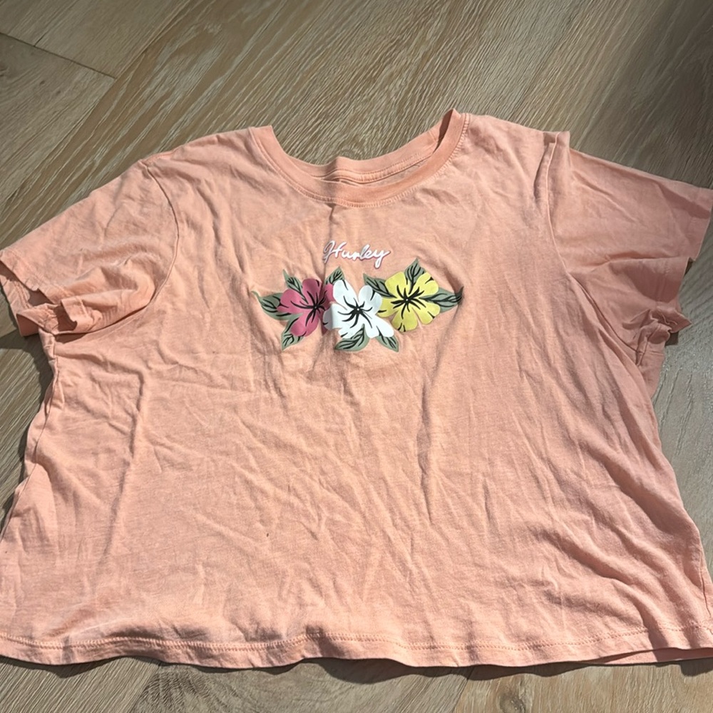 HURLEY cropped pink tee